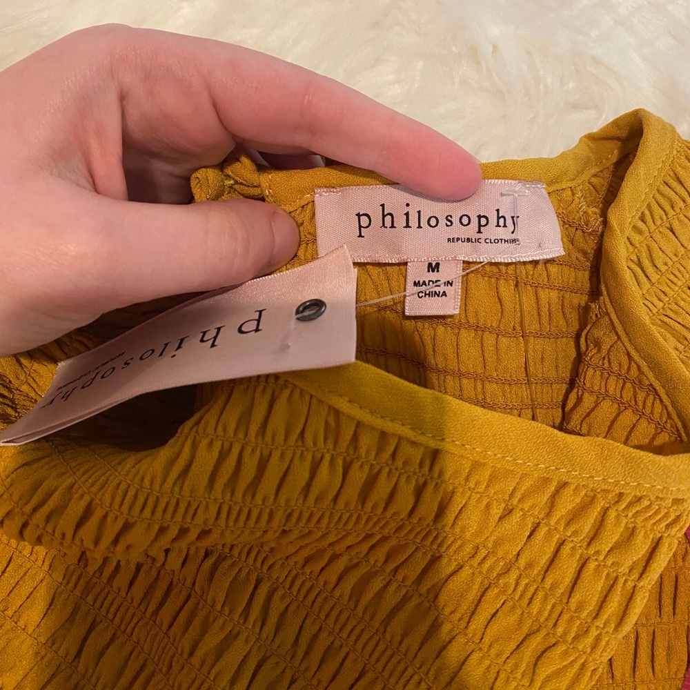 Philosophy nordstrom nwt marigold mustard yellow flowy top size medium - Picture 11 of 15